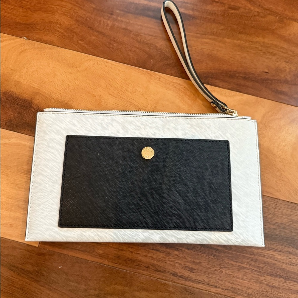Michael Kors Gold and Cream Wristlet